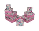 Out of the Blue Geschenkkarton Rosa mit Dreiecken abnehmbarer Deckel Bild 1