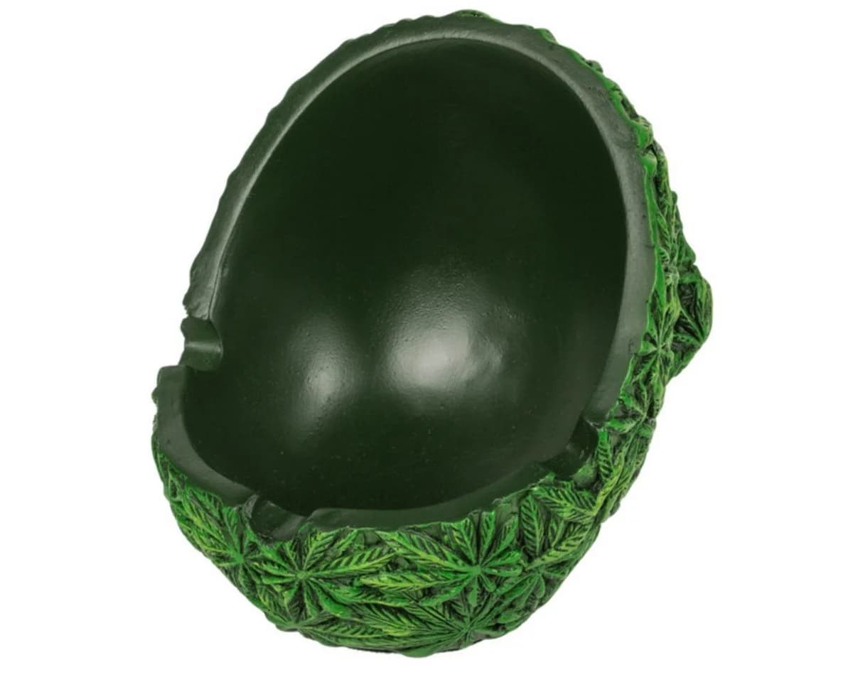 Out of the Blue Aschenbecher Totenkopf Grün Schwarz Cannabis Motiv - Bild 3