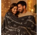 what the shop Kuscheldecke Lieblingsmensch 130x160 cm Grau Polyester Bild 5