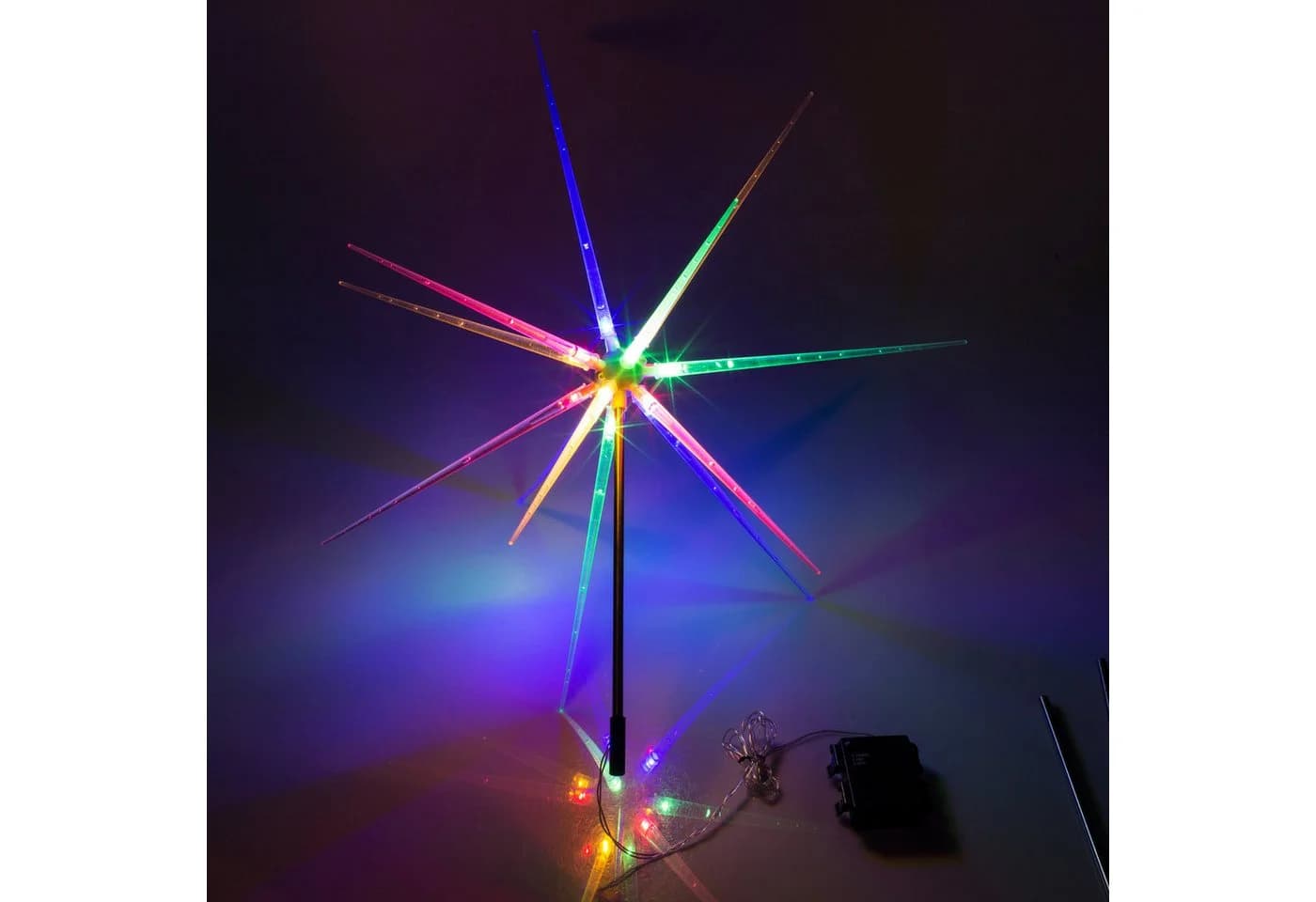 Out of the Blue LED Gartenstecker Stern Bunt 14 LEDs Timer IP44 - Bild 2