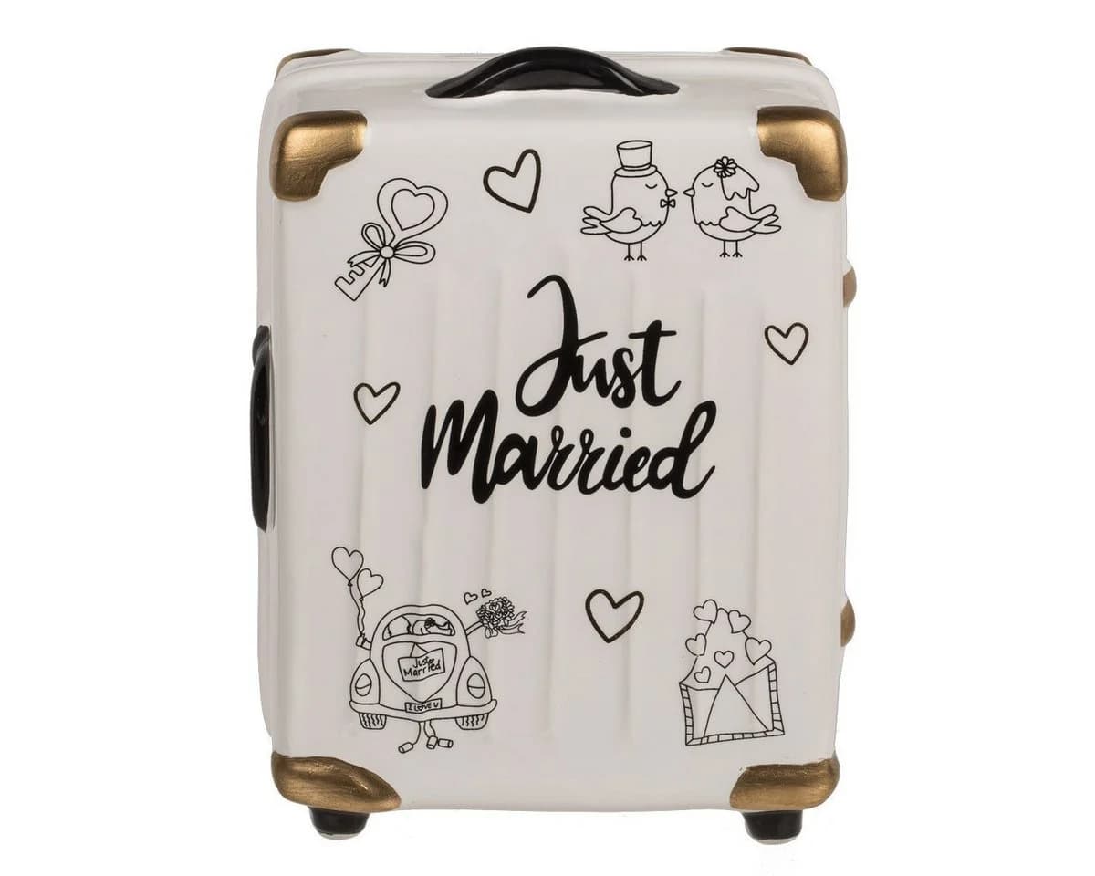Out of the Blue Spardose Just Married Trolley Koffer Bunt