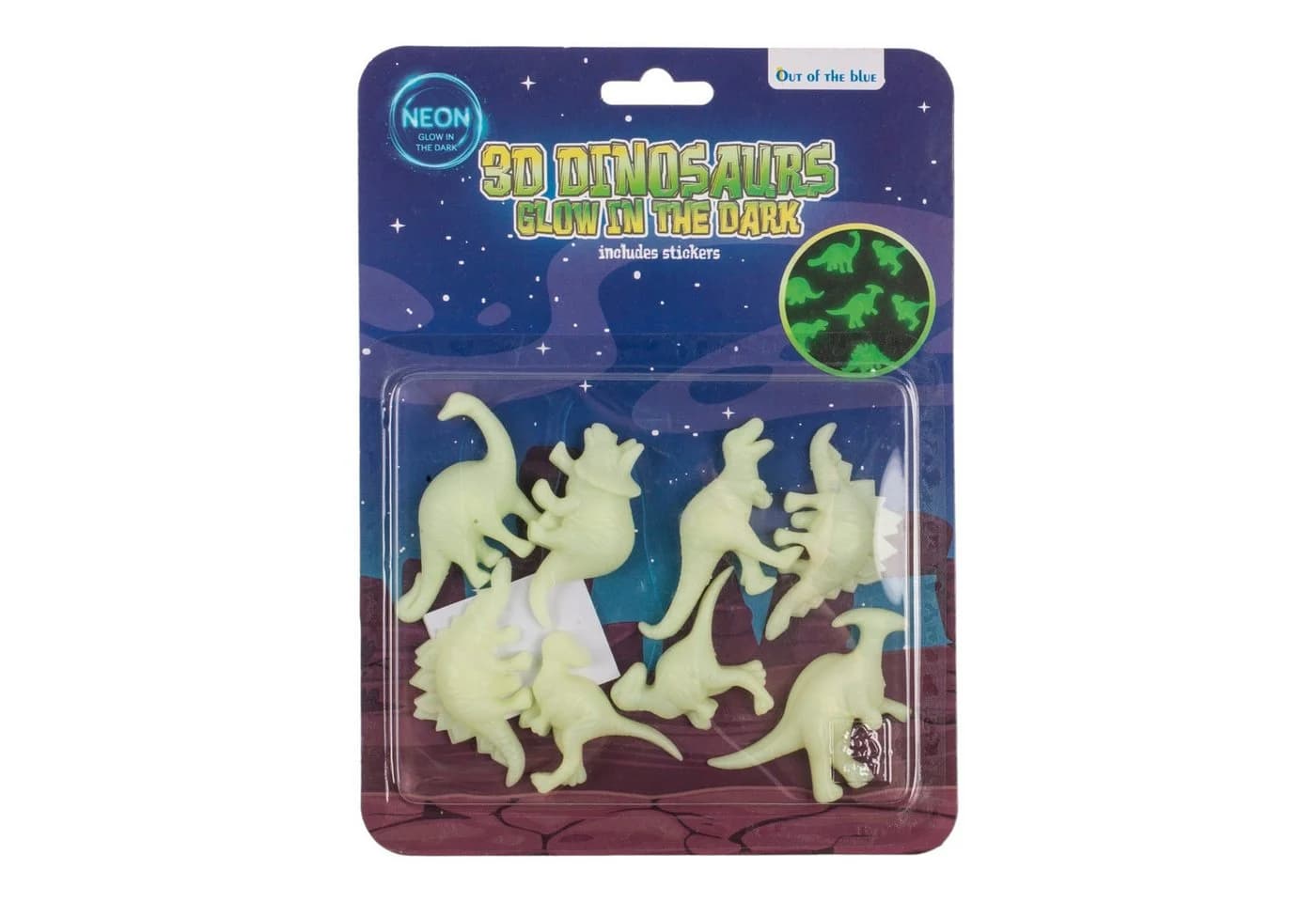 Out of the Blue 3D Dinosaurier Leuchtsticker Glow in the Dark 8er-Set - Bild 2