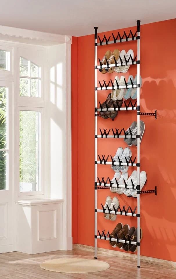 RUCO Teleskopregal Grau Aluminium Höhenverstellbar
