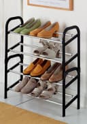 RUCO Schuhregal Breitenverstellbar Silber/Schwarz Bild 1