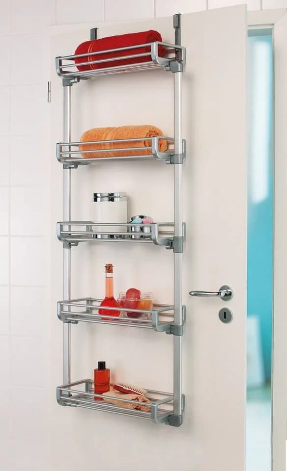 Ruco Türregal Aluminium/Kunststoff mit 5 Körben Silber