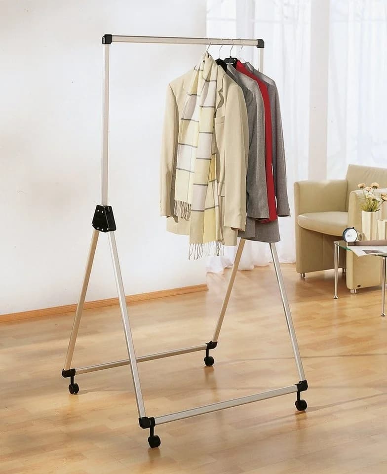 RUCO Kleiderständer Grau/Schwarz Höhenverstellbar Fahrbare Garderobe - Bild 2