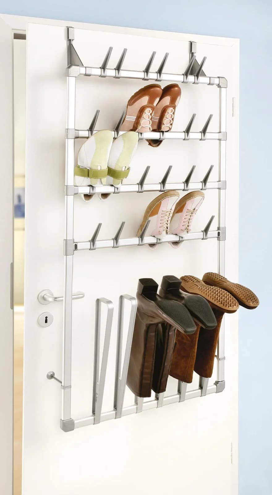 Schuhregal RUCO Grau Aluminiumfarben Wandbefestigung