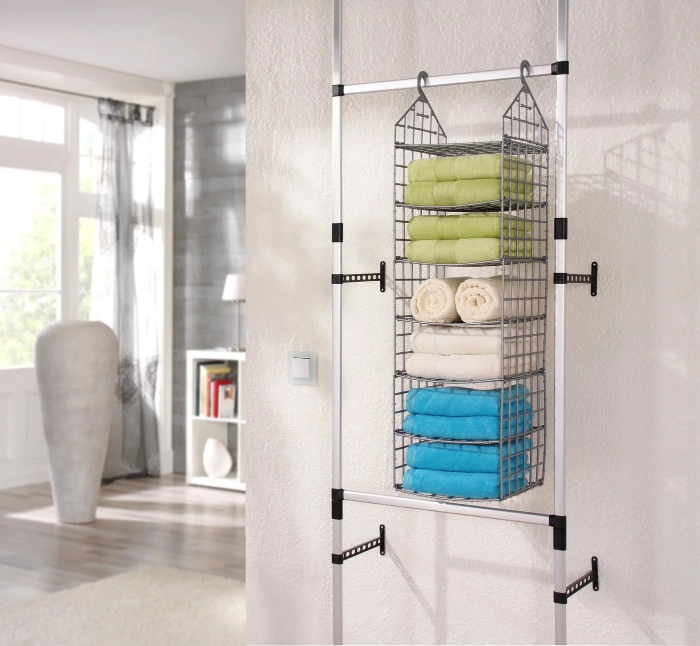 RUCO Hängeregal Silber 7 Etagen Kunststoff Kleiderschrank Organizer