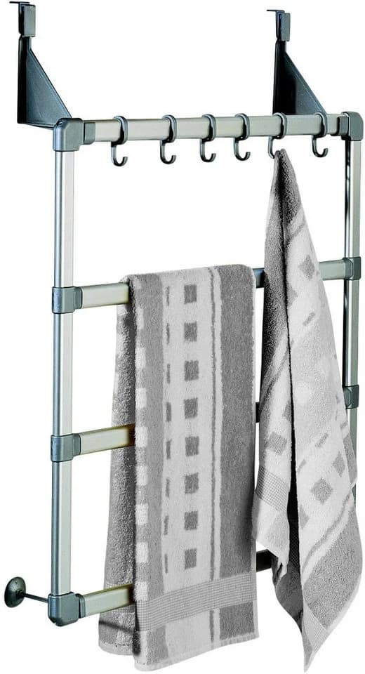Ruco Handtuchhalter für Tür, Duschkabine und Wand - Silber/Grau - Ohne Bohren - Bild 2