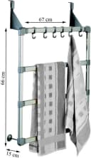 Ruco Handtuchhalter für Tür, Duschkabine und Wand - Silber/Grau - Ohne Bohren Bild 3