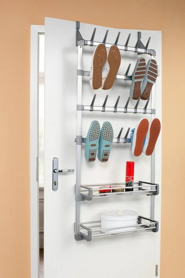 RUCO Türregal Grau Aluminiumfarben Stabiles Schuhregal