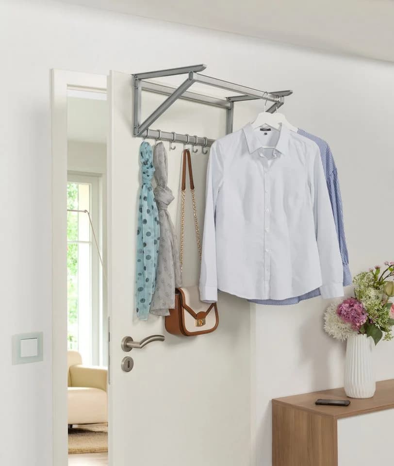 RUCO Türgarderobe Silber mit 6 Haken - Aluminium & Kunststoff