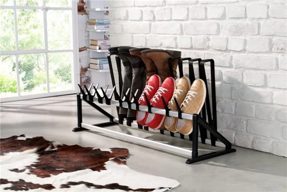 Ruco Schuhregal Aluminium/Kunststoff Ausziehbar Silber/Schwarz