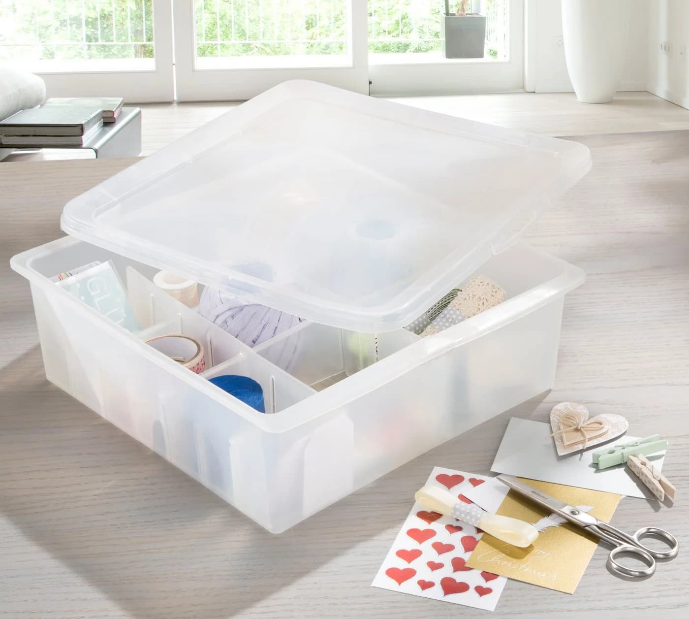RUCO Aufbewahrungsbox Transparent 16 Fächer mit Deckel