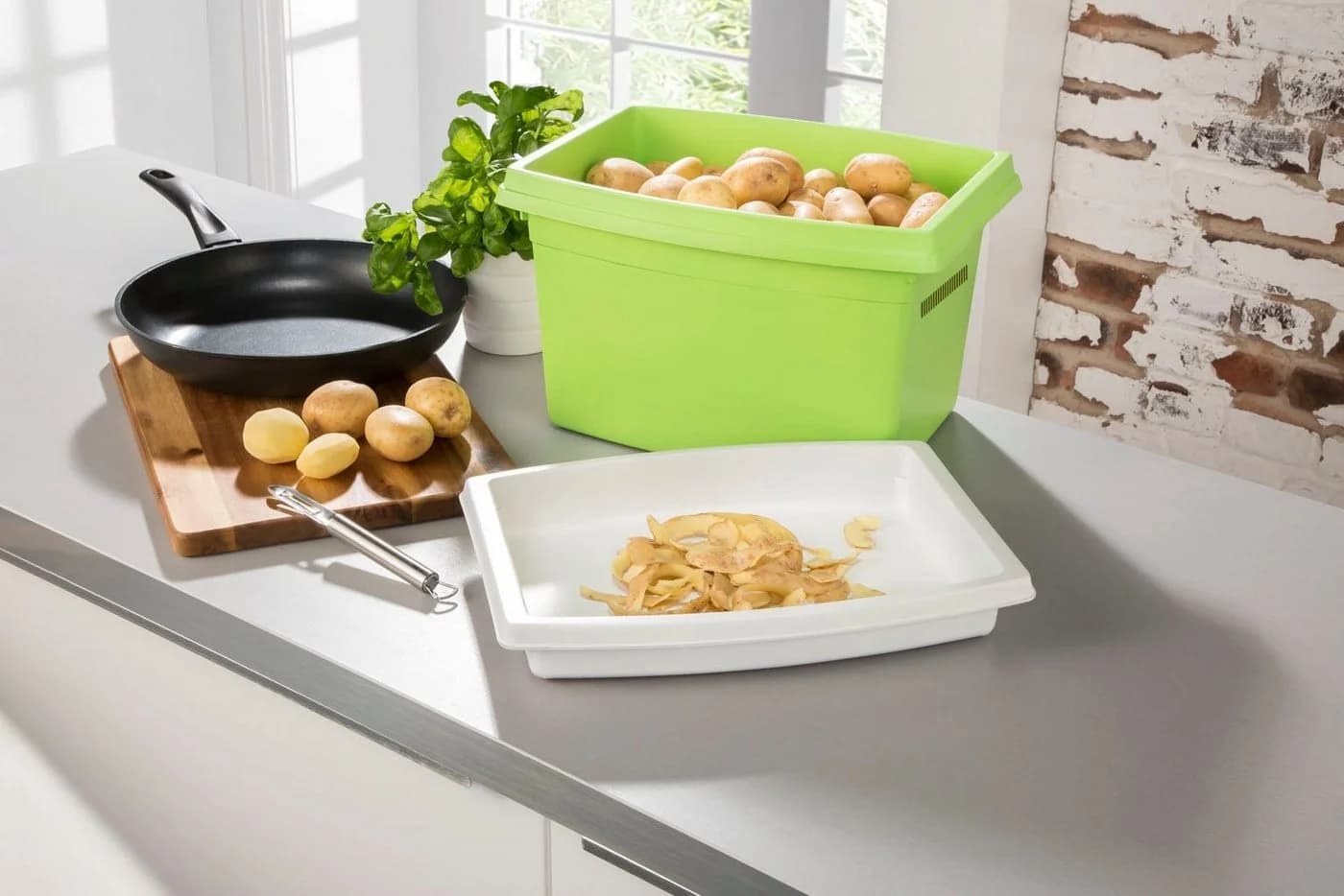 RUCO Kartoffelkiste Set 2-tlg. Grün mit Deckel