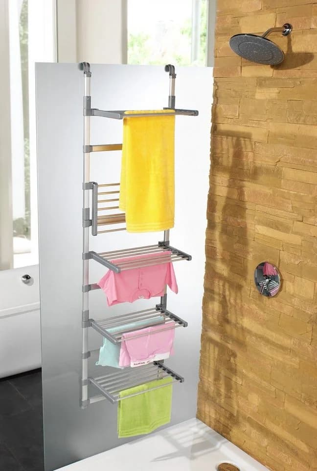 RUCO Wäscheständer für Duschkabine Grau Aluminium