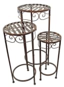 Posiwio Blumenhocker Tecla Metall Rostbraun Gartenhocker Bild 2