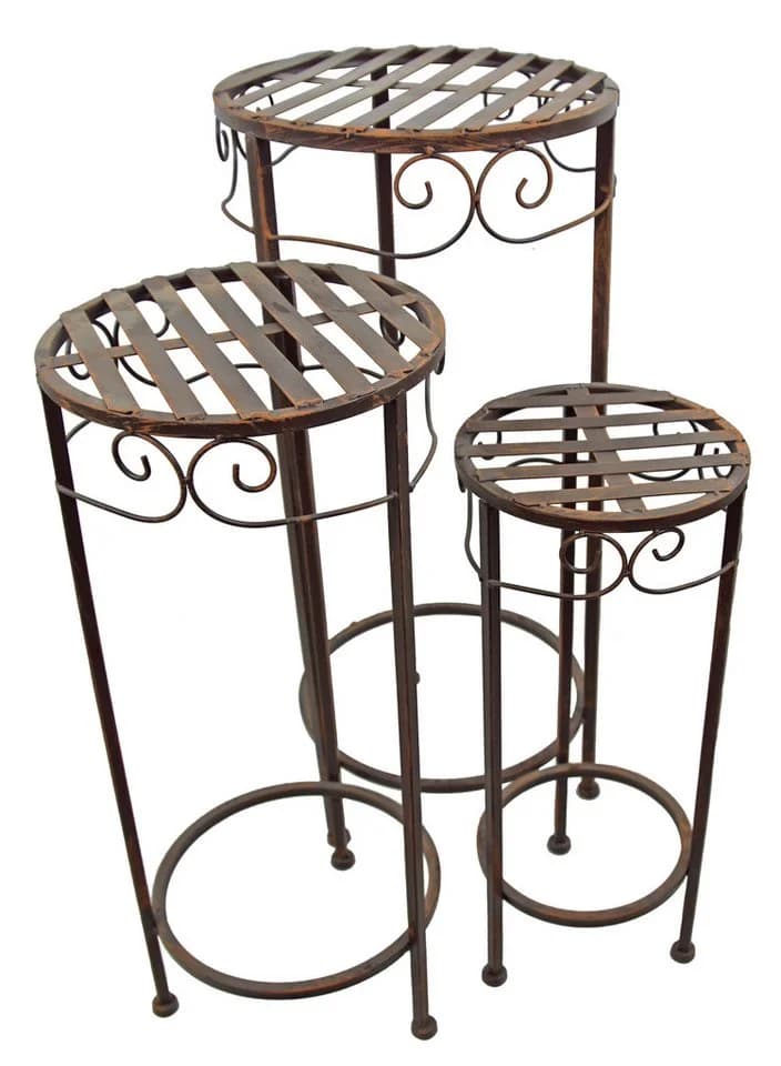 Posiwio Blumenhocker Tecla Metall Rostbraun Gartenhocker - Bild 2
