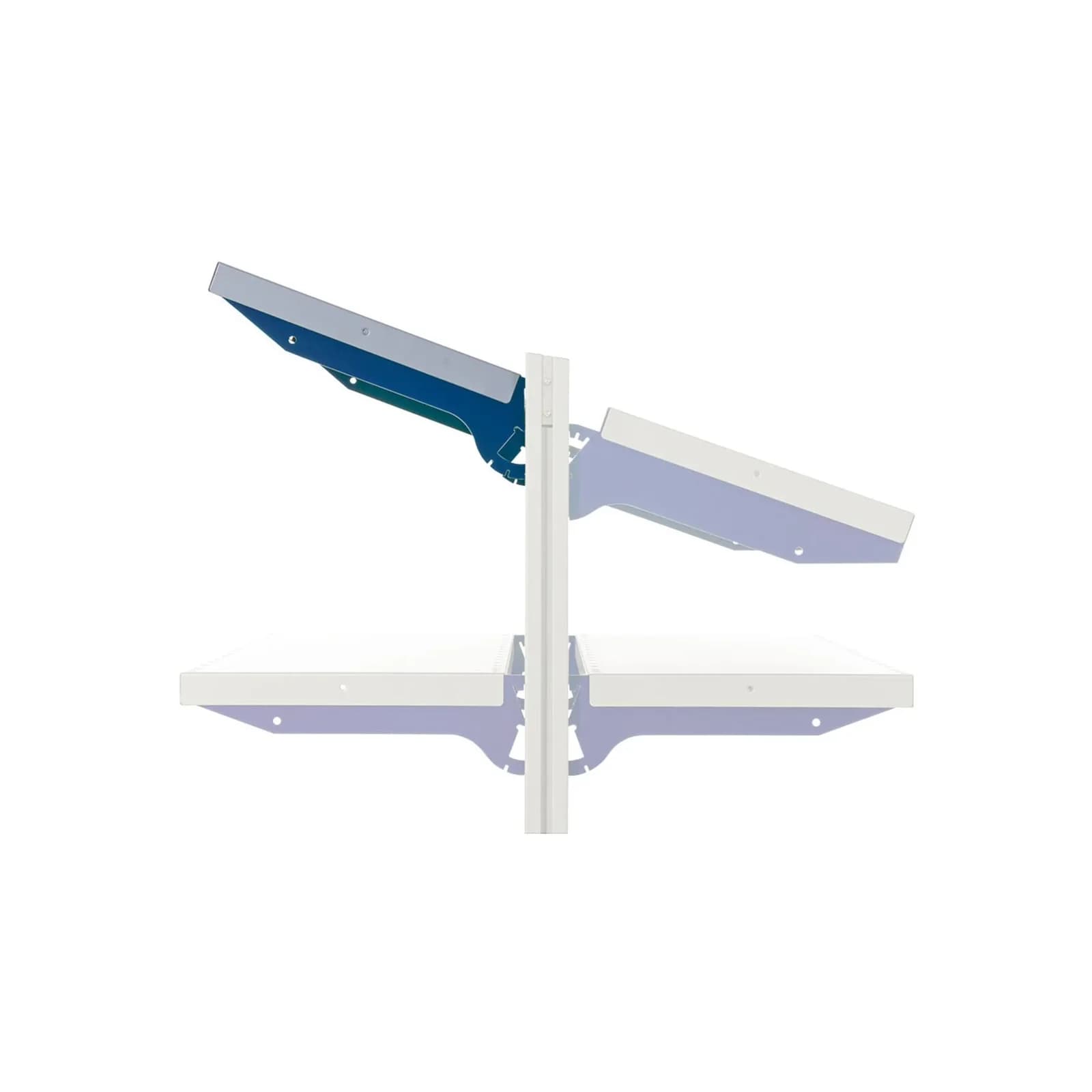 Rocholz Ablageboden Typ A SYSTEM FLEX 800x300 mm Enzianblau/Weißaluminium