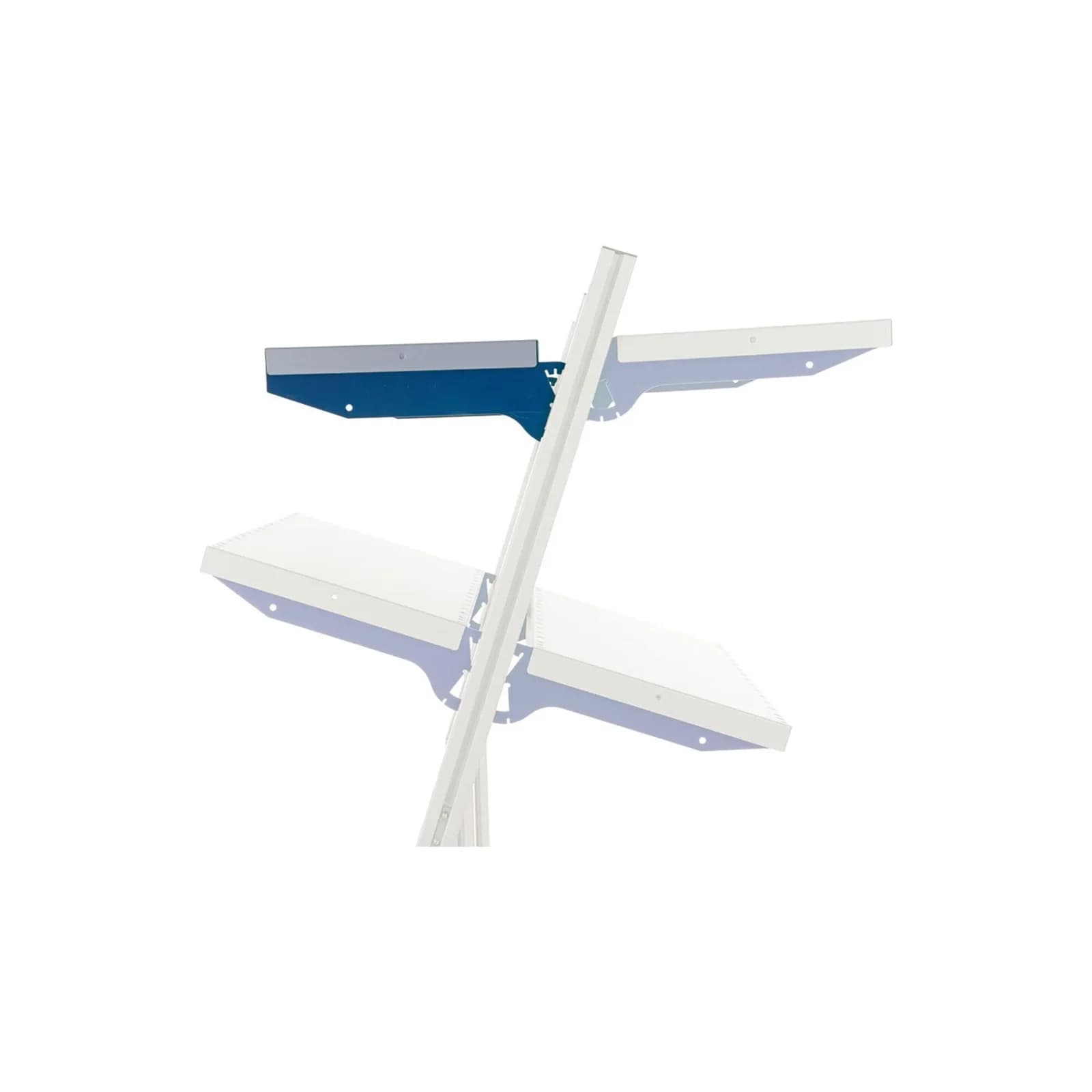Rocholz Ablageboden Typ B SYSTEM FLEX 1000x400 mm Weißaluminium/Enzianblau