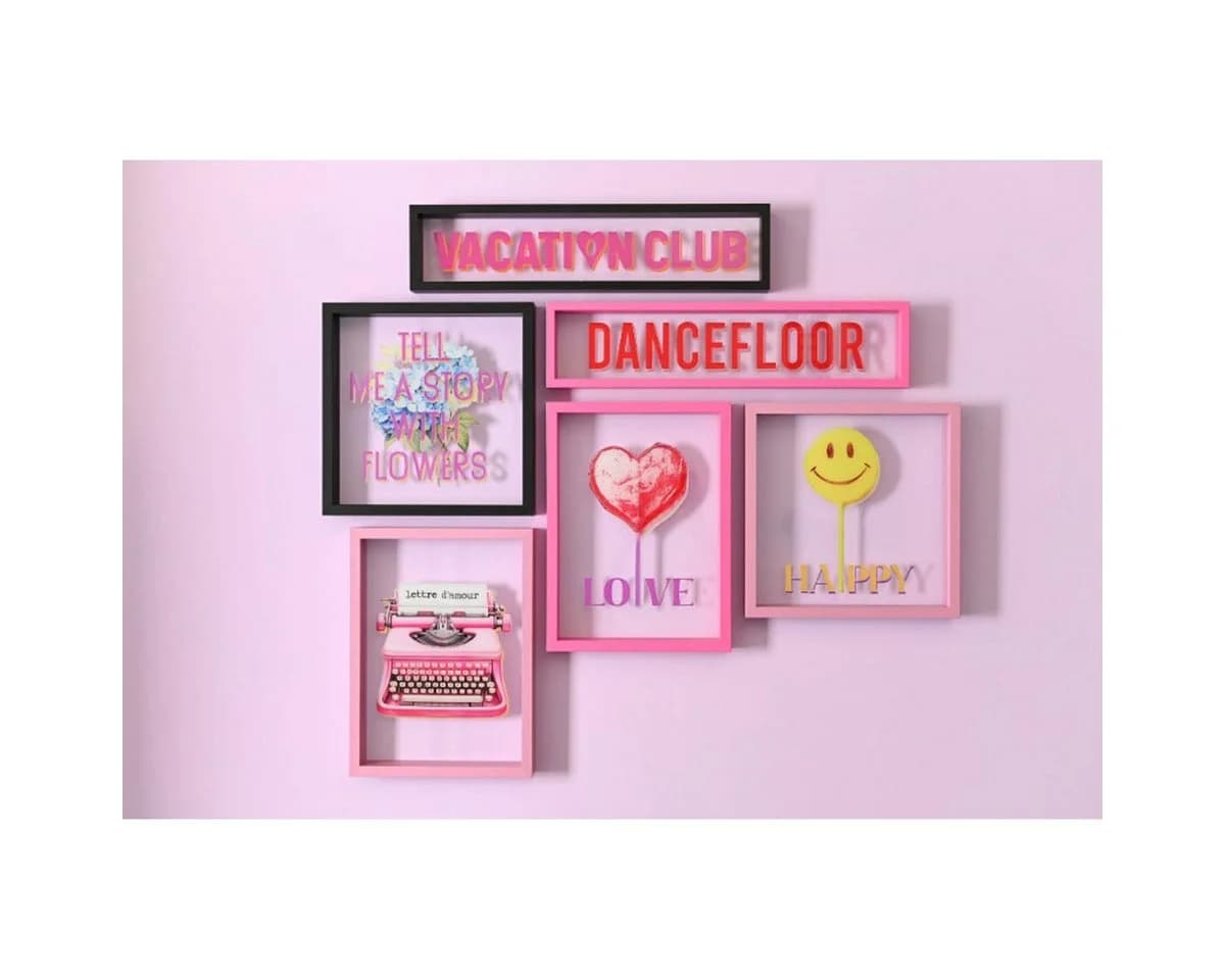 Giftcompany Glasbild Love Frames Dancefloor Hot Pink