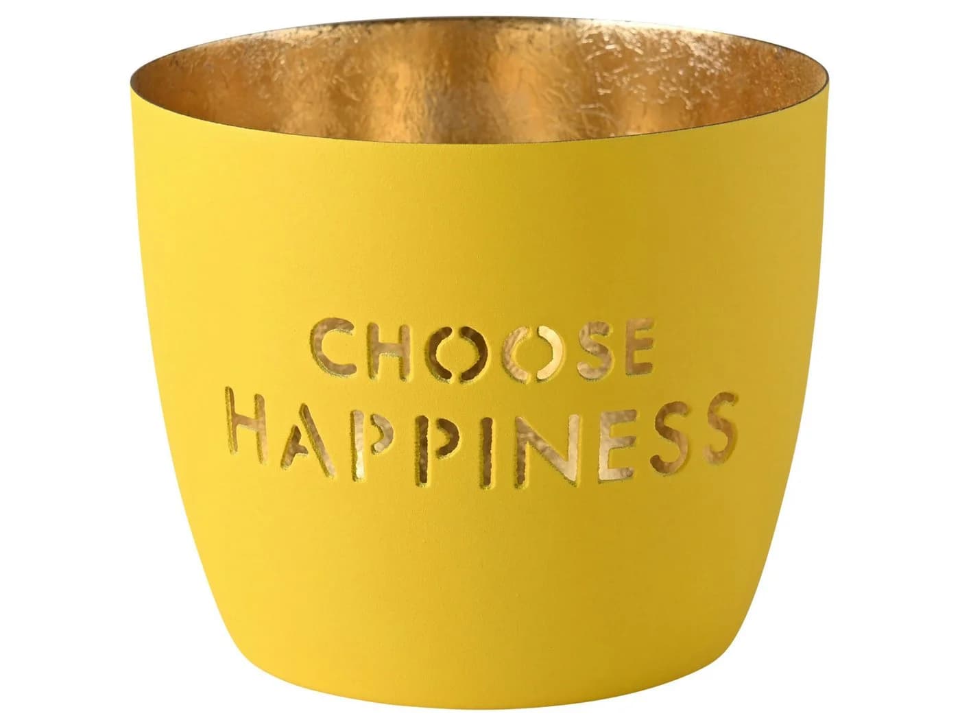 Giftcompany Windlicht Madras M „Choose happiness“ Gelb/Gold - Bild 2