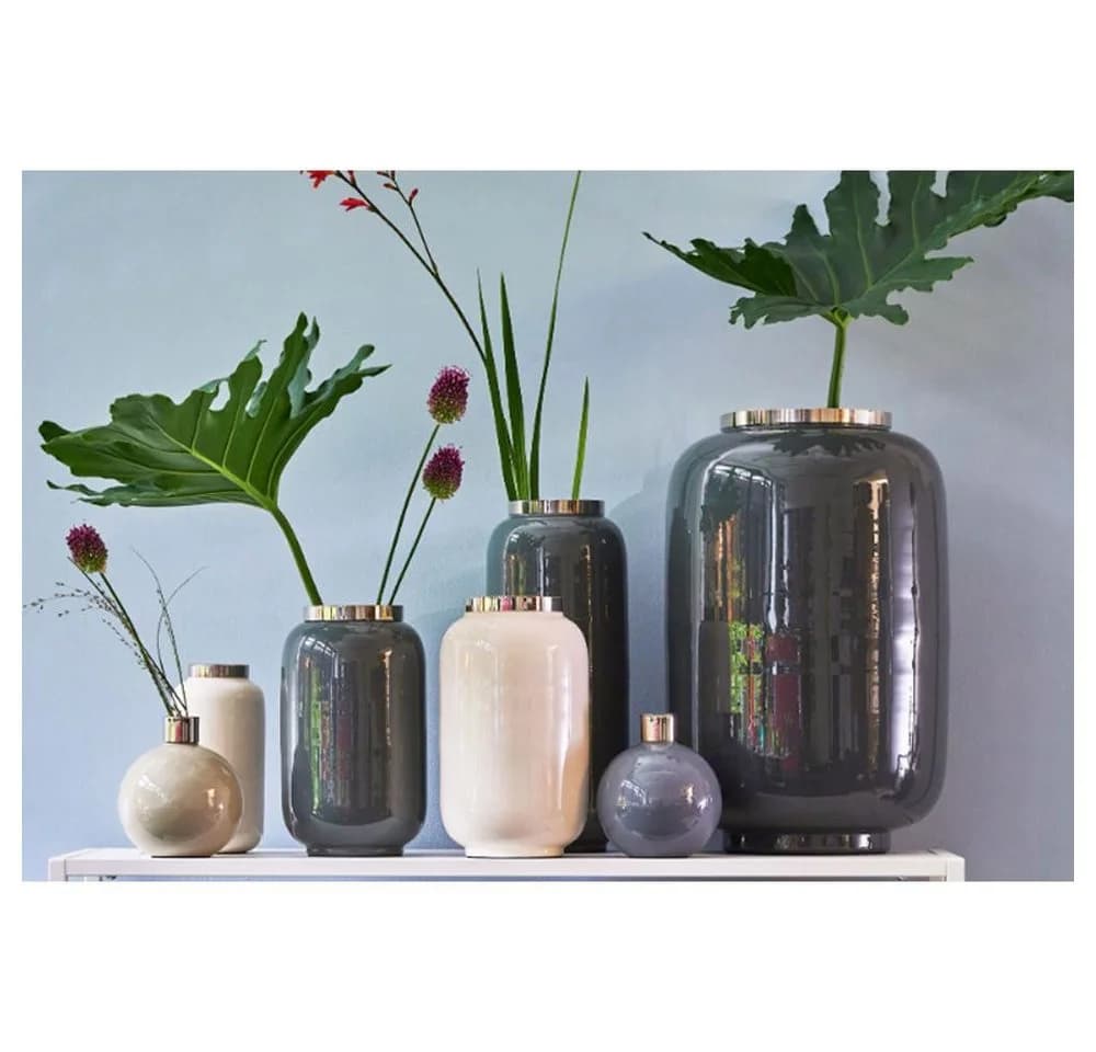 Giftcompany Dekovase Minivase Saigon Schwarz Gold mit Metallring