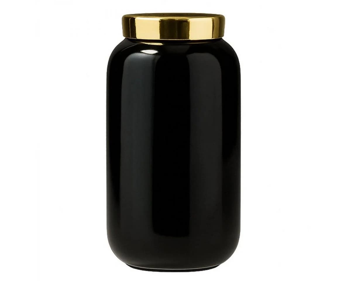 Giftcompany Dekovase Minivase Saigon Schwarz Gold mit Metallring - Bild 2