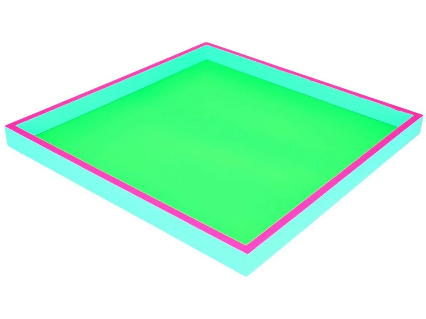 Giftcompany Neo Tablett Quadratisch Neon Grün/Pink/Türkis 32cm - Bild 2
