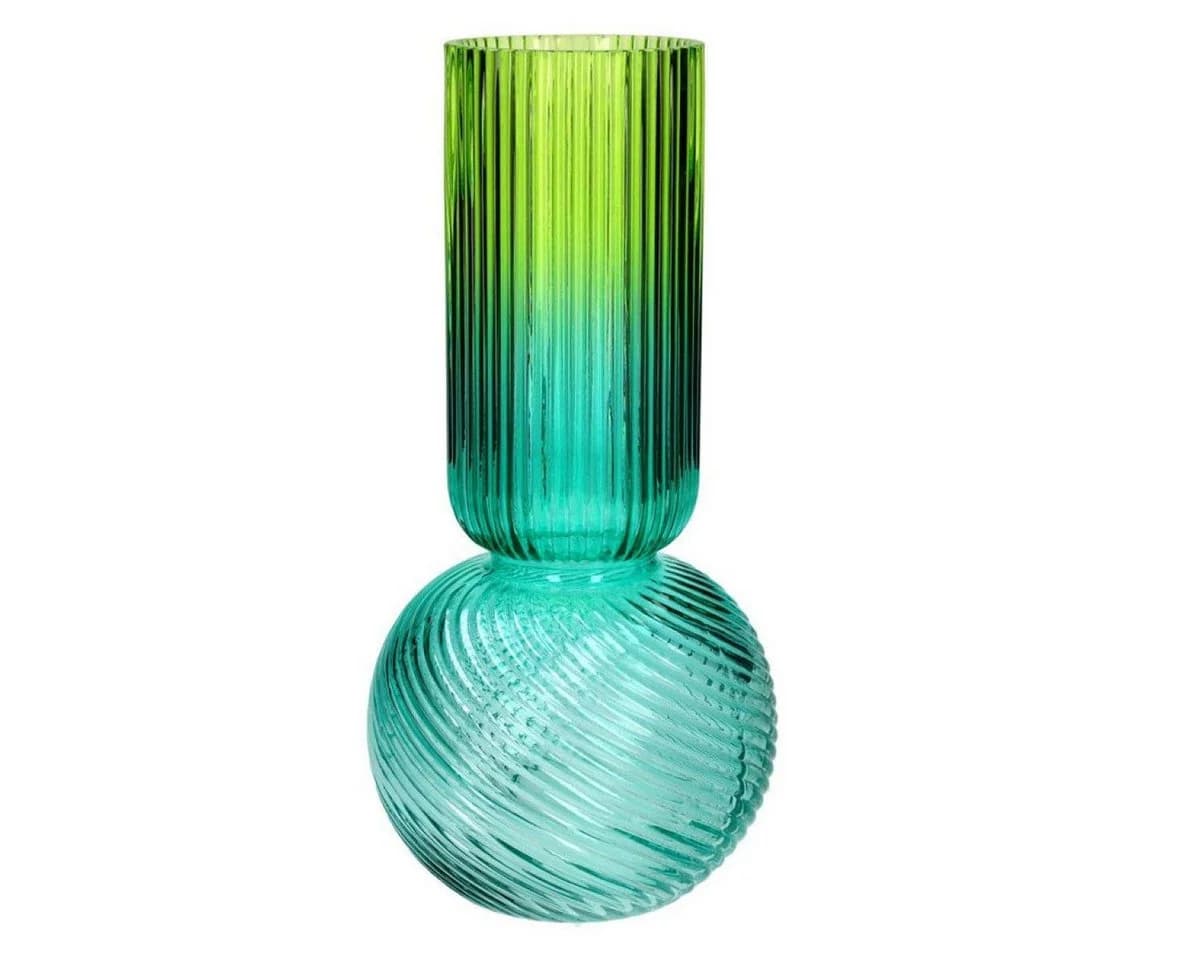 Giftcompany Dekovase Vase Jacquard Grün Hellblau 30cm