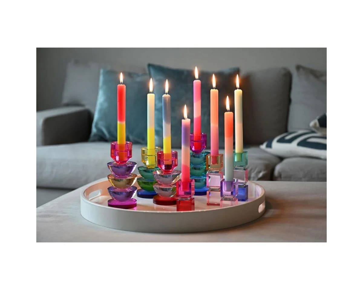 Giftcompany Kerzenhalter Sari Eckig Blau Rosa Grün - Bild 3