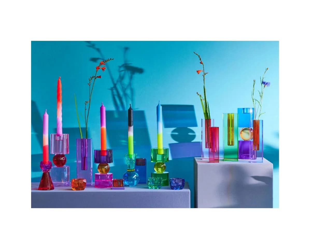 Giftcompany Kerzenhalter Sari Eckig Blau Rosa Grün - Bild 4
