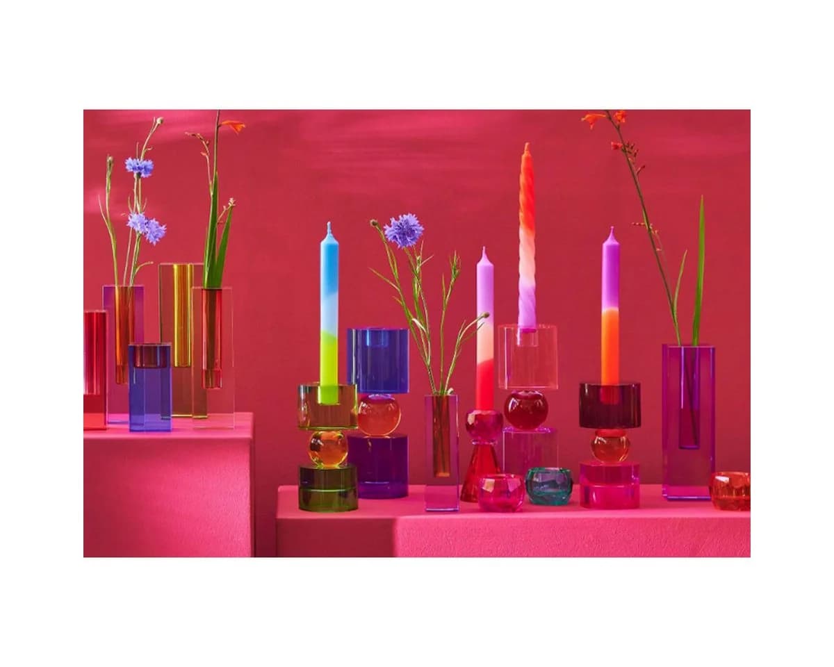 Giftcompany Kerzenhalter Sari Eckig Blau Rosa Grün - Bild 5