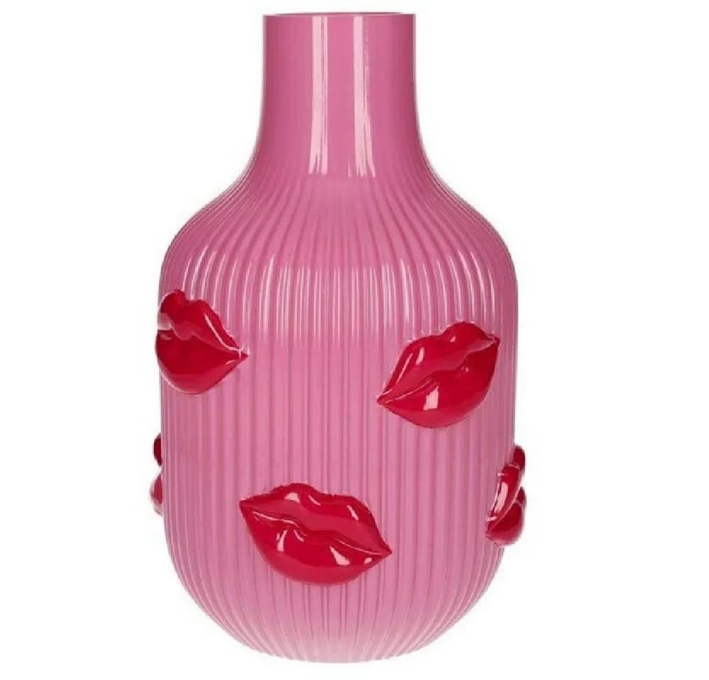 Giftcompany Dekovase L´Amour Lippen Rosa Glas