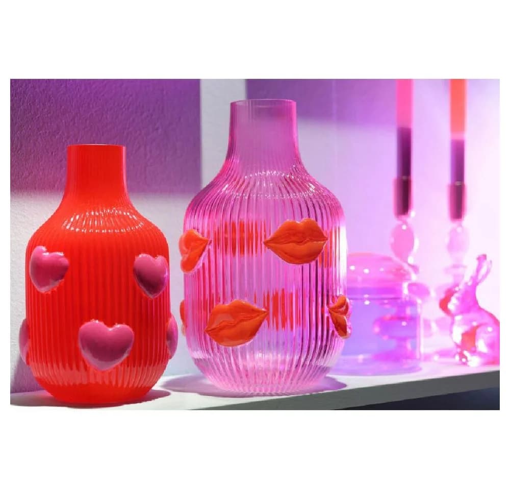 Giftcompany Dekovase L´Amour Lippen Pink Rot Glas 30cm