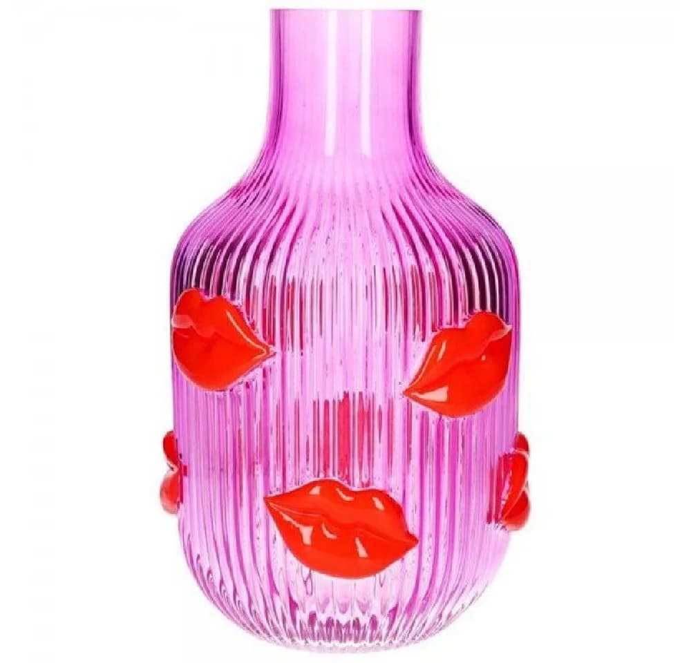 Giftcompany Dekovase L´Amour Lippen Pink Rot Glas 30cm - Bild 2