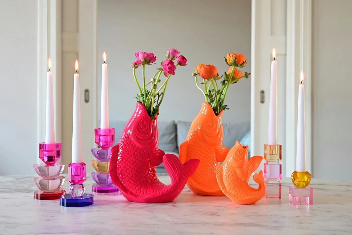 Giftcompany Dekovase Mamsell Koi Fisch Vase XS Neon Orange