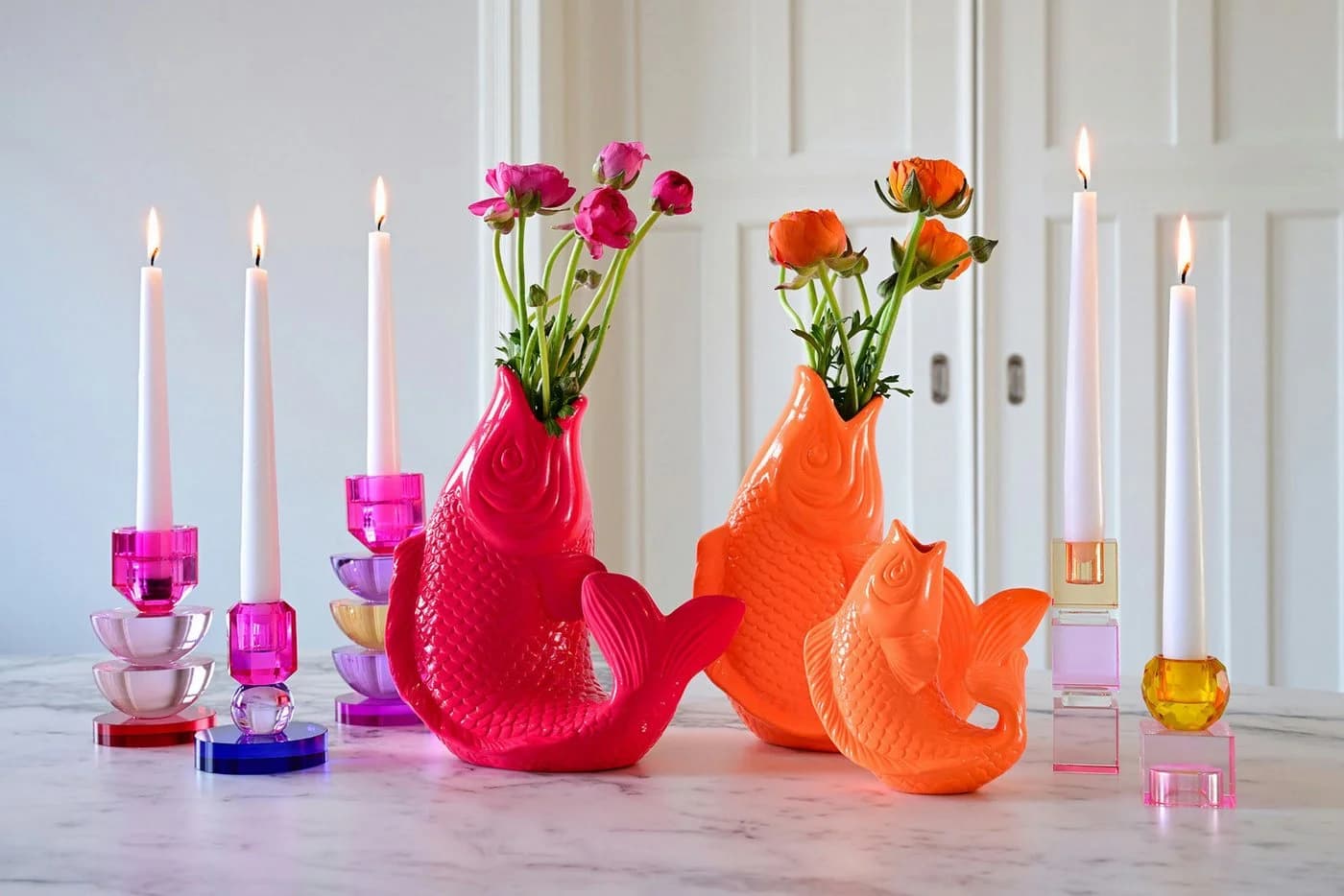 Giftcompany Dekovase Mamsell Koi Fisch Vase XS Rainbow Violet