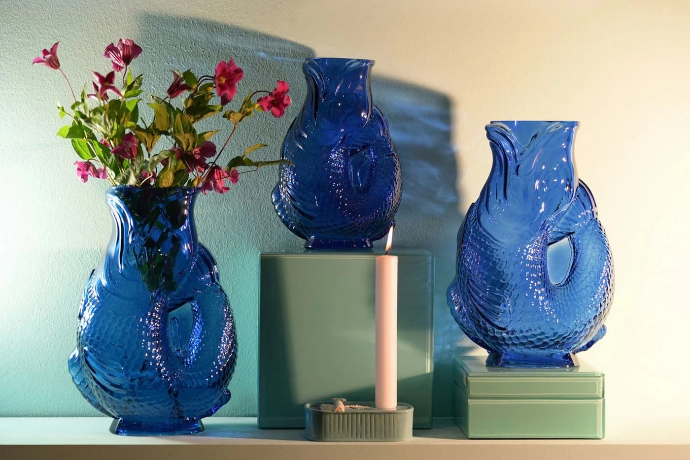 Giftcompany Dekovase Jacquard Fischvase S blau 24cm
