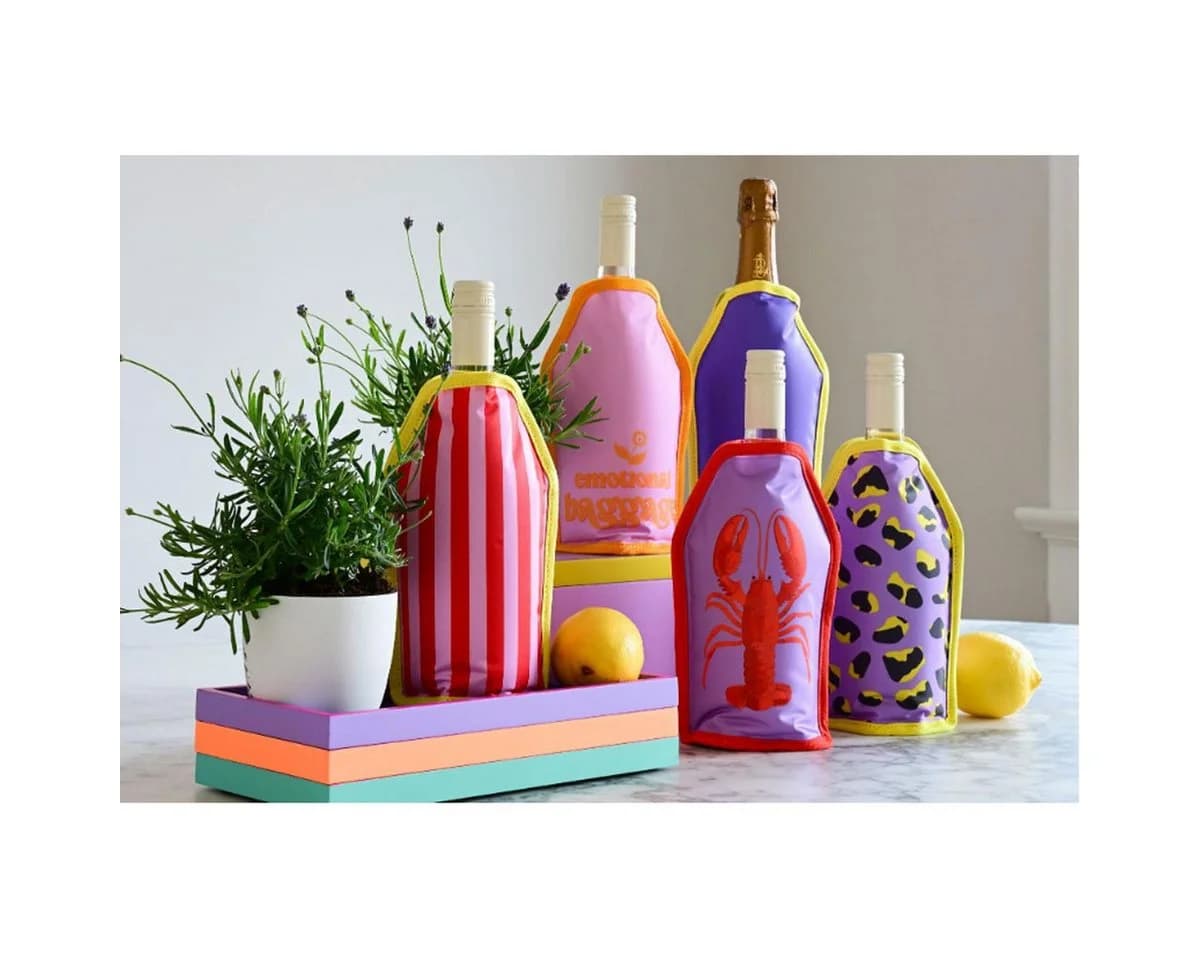 Giftcompany Wein- und Sektkühler Kühlmanschette Leomuster Lila Schwarz - Bild 4
