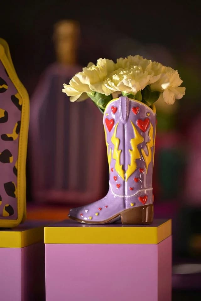Giftcompany Dekovase Cowboytiefel Lila Design