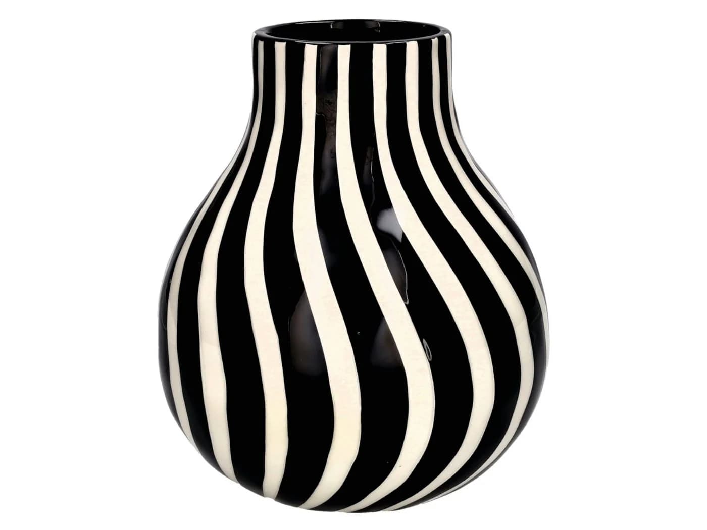 Giftcompany Artisan Vase gestreift schwarz/weiß 16,8cm - Bild 2