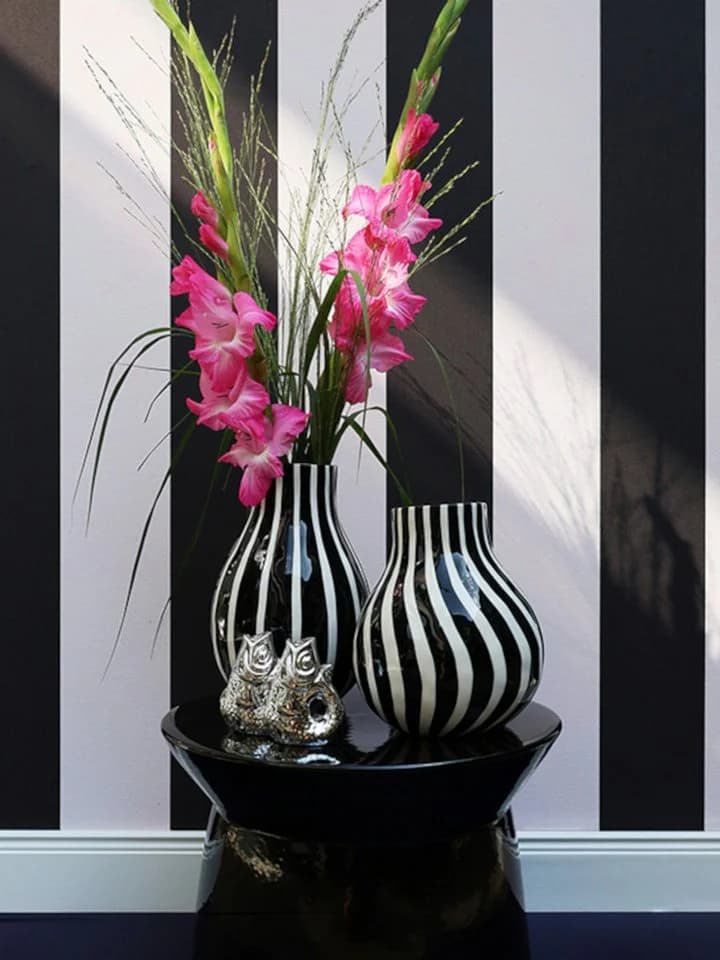 Giftcompany Dekovase Artisan Vase gestreift L schwarz/weiß 15,6cm