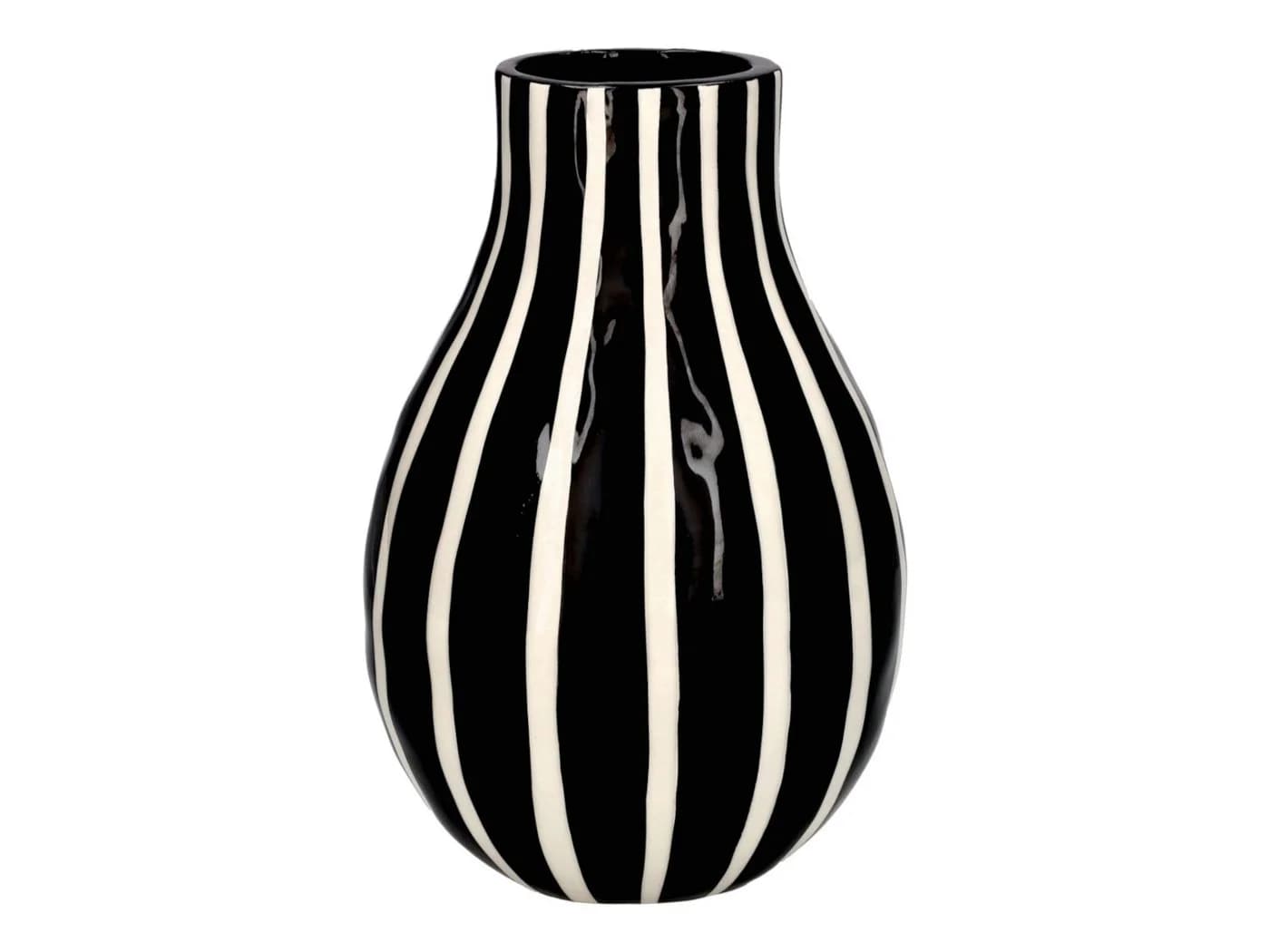 Giftcompany Dekovase Artisan Vase gestreift L schwarz/weiß 15,6cm - Bild 2