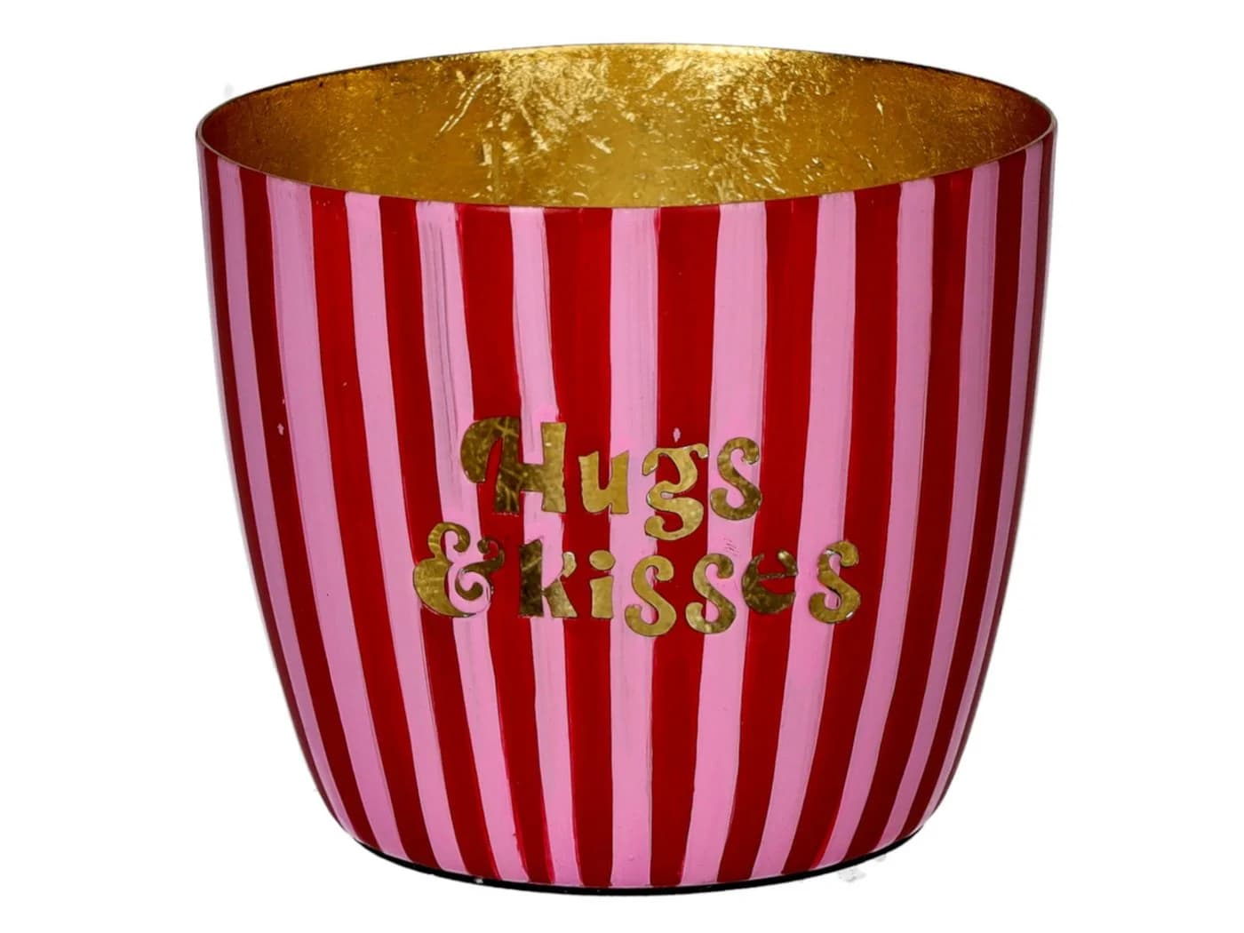 Giftcompany Windlicht Madras M Hugs and Kisses Pink Gold