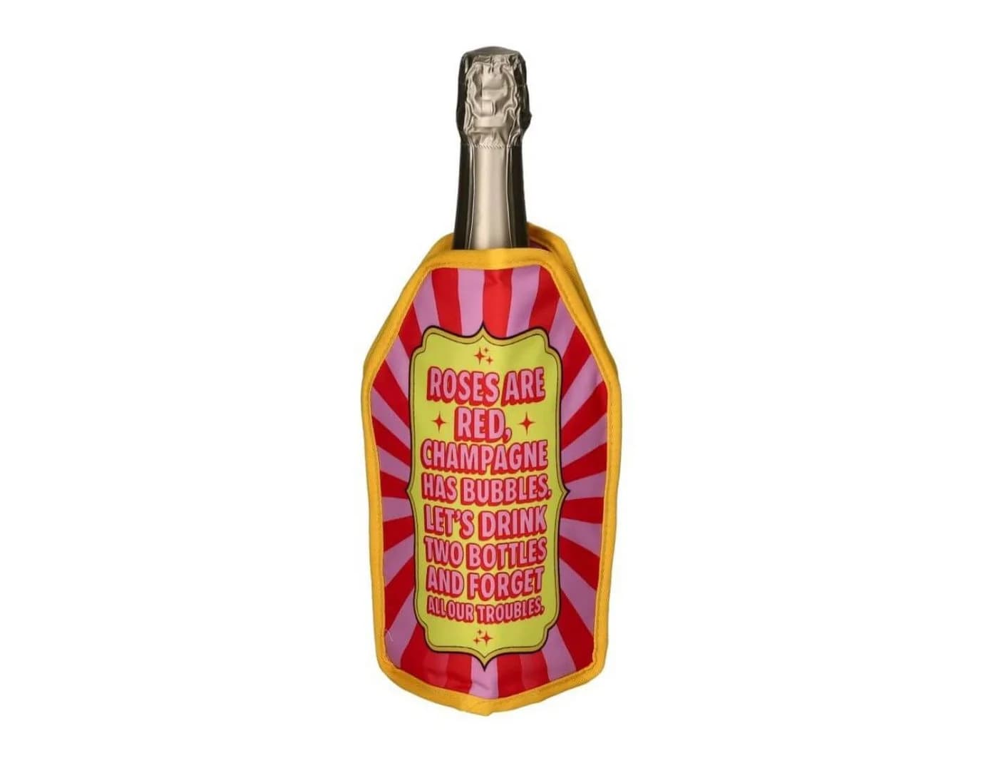 Giftcompany Wein- und Sektkühler Froid Kühlmanschette „Roses are red“ rot/gelb