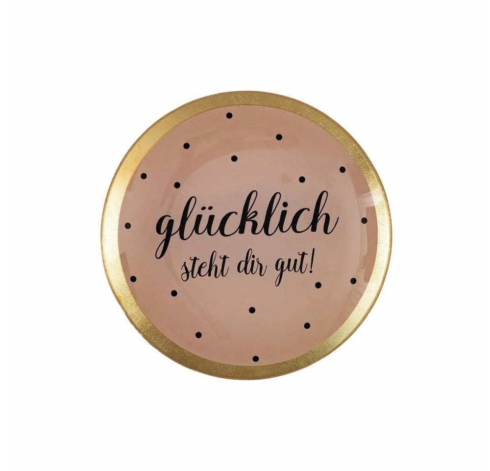 Giftcompany Dekoteller Love Plates Rosa Glas