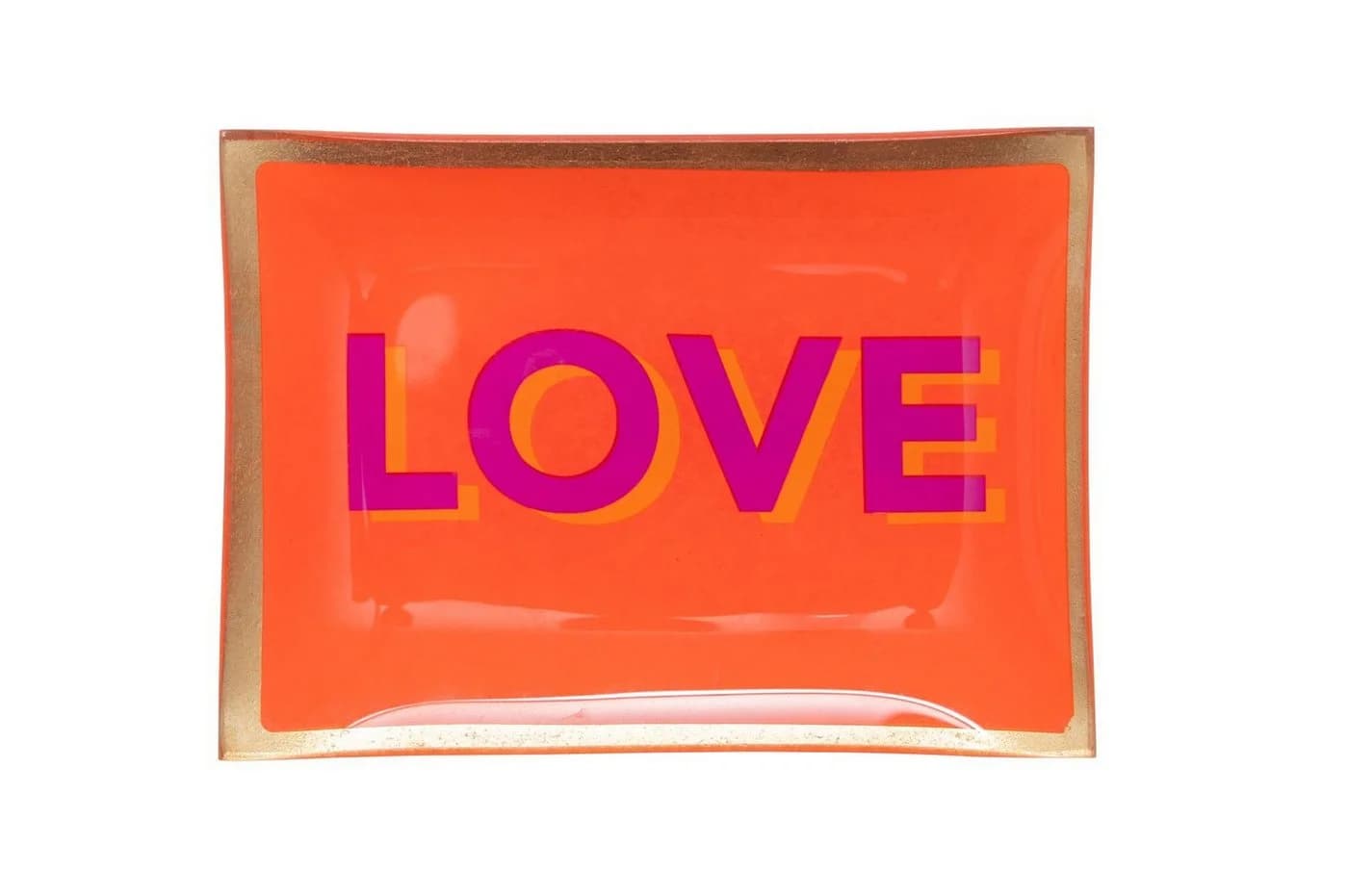 Giftcompany Glasteller Love Plates Orange Gold Dekor