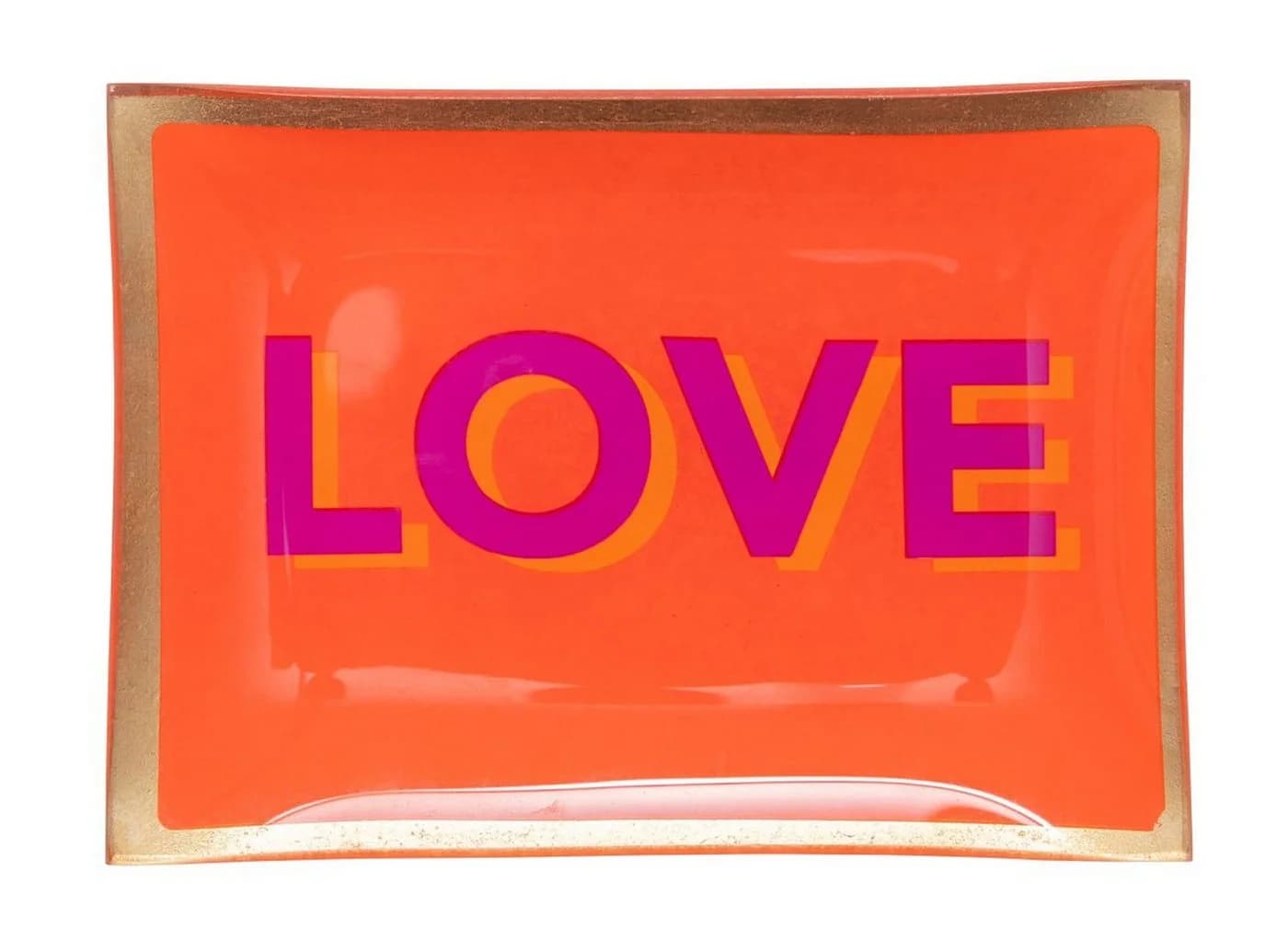 Giftcompany Glasteller Love Plates Orange Gold Dekor - Bild 2