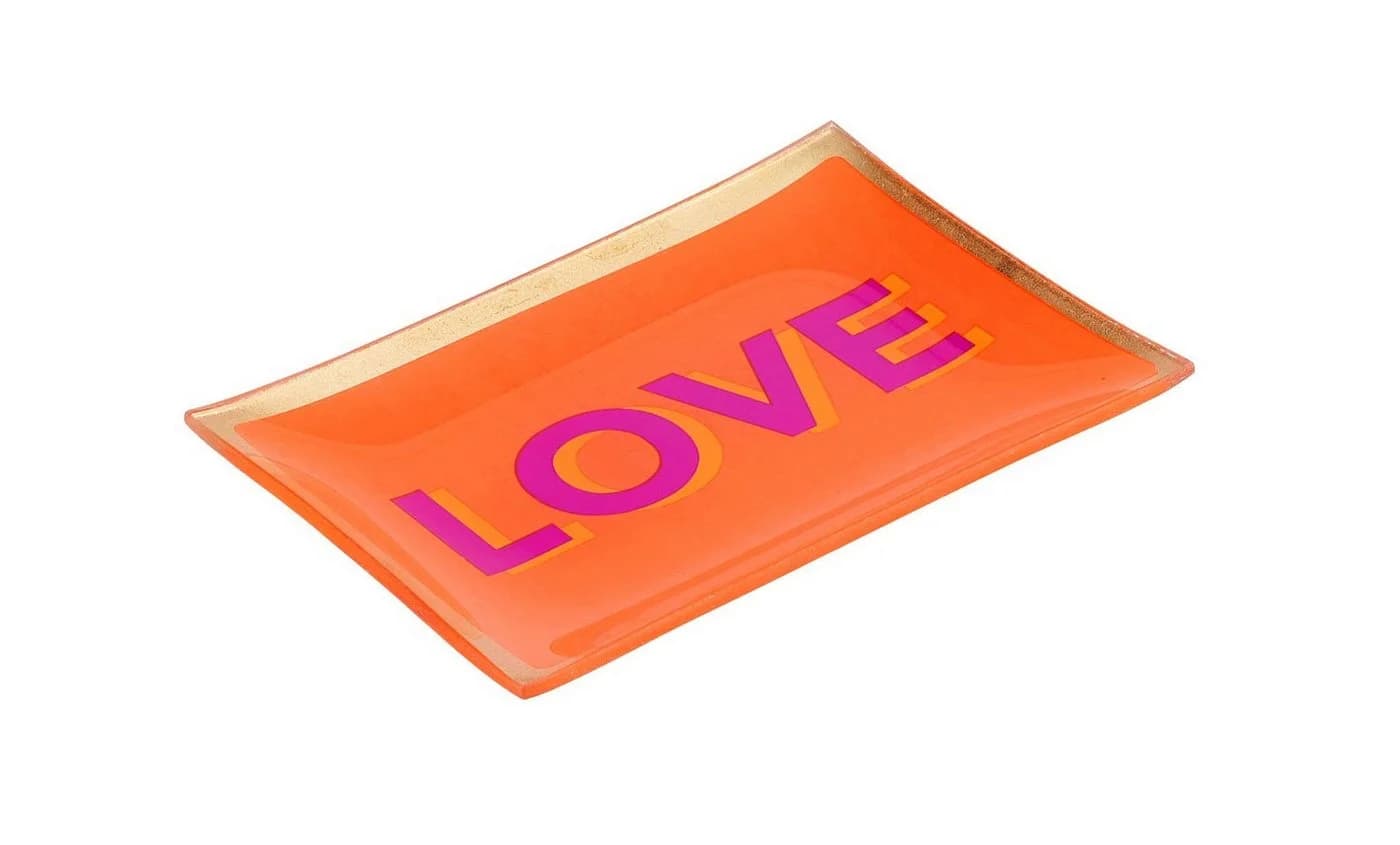 Giftcompany Glasteller Love Plates Orange Gold Dekor - Bild 3